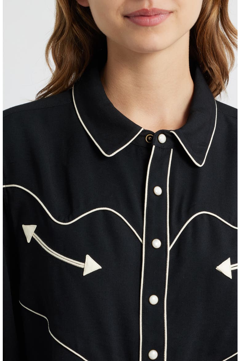 The Western Shirt, Alternate, color, BLACK W/ CREAM