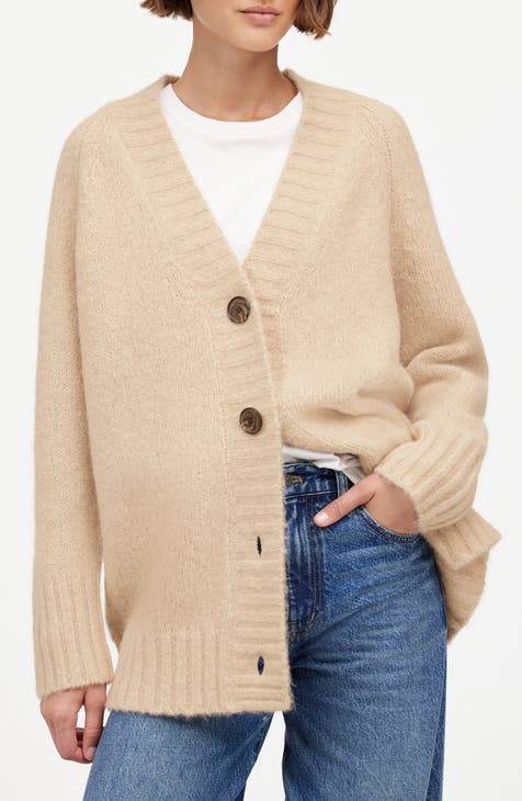 DKNY vintage deals knit jacket cashmere cardigan beige tan knitted sweater jacket