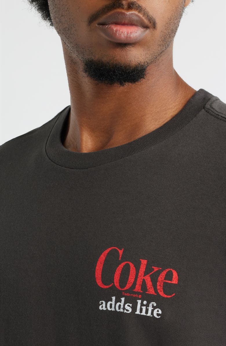 The Forecast Agency Coca Cola Sports Cotton Graphic T-Shirt, Alternate, color, Pirate Black