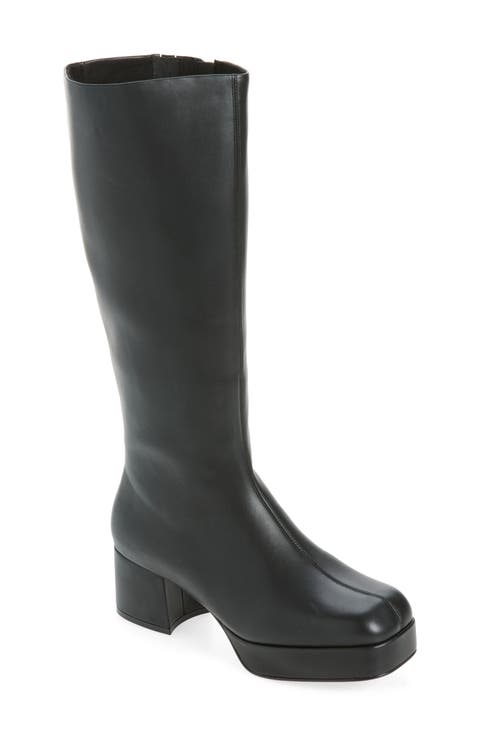 Capacity Faux Leather Knee High Boot