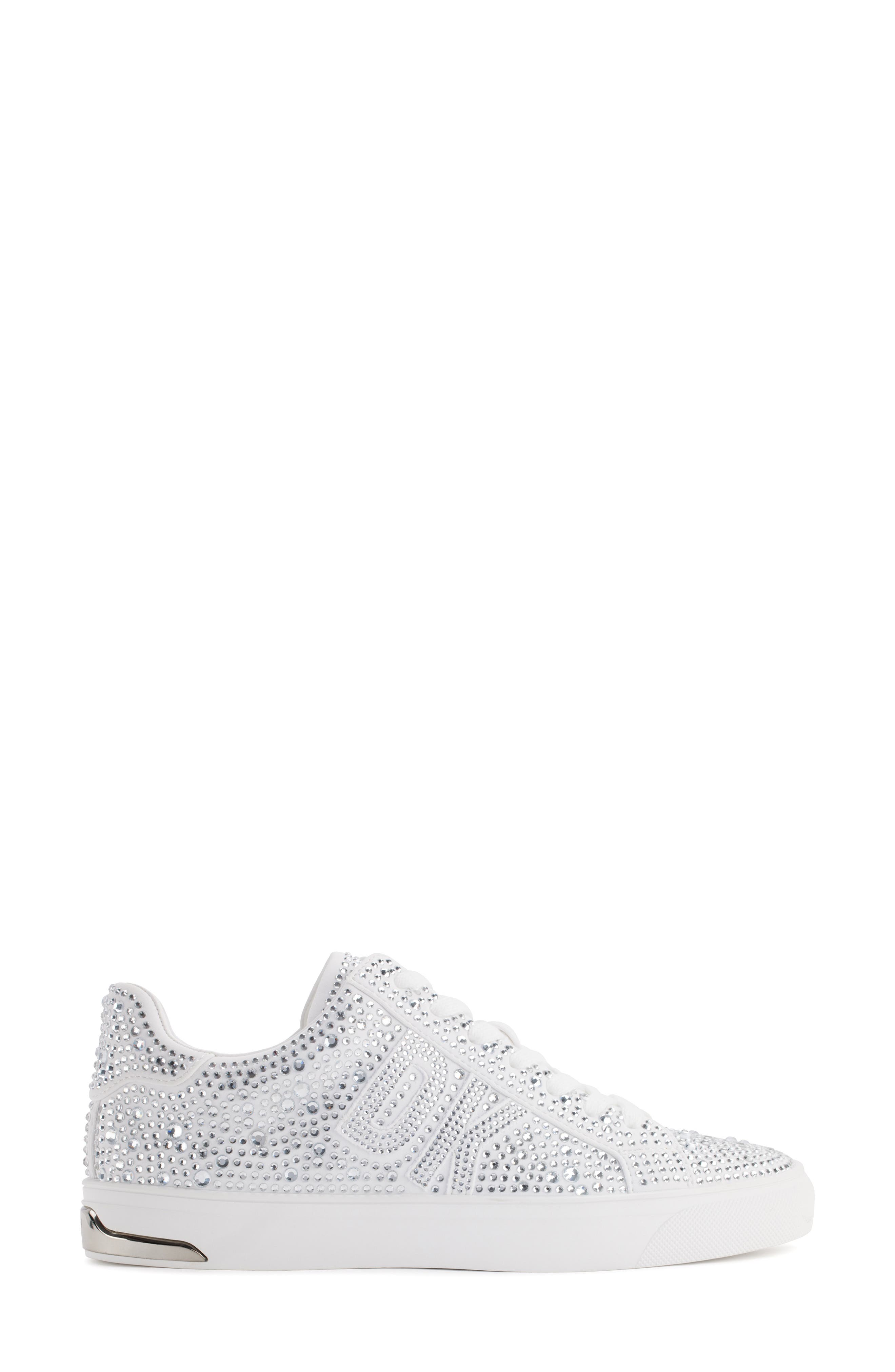 DKNY Embellished Sneaker, Alternate, color, Bright White