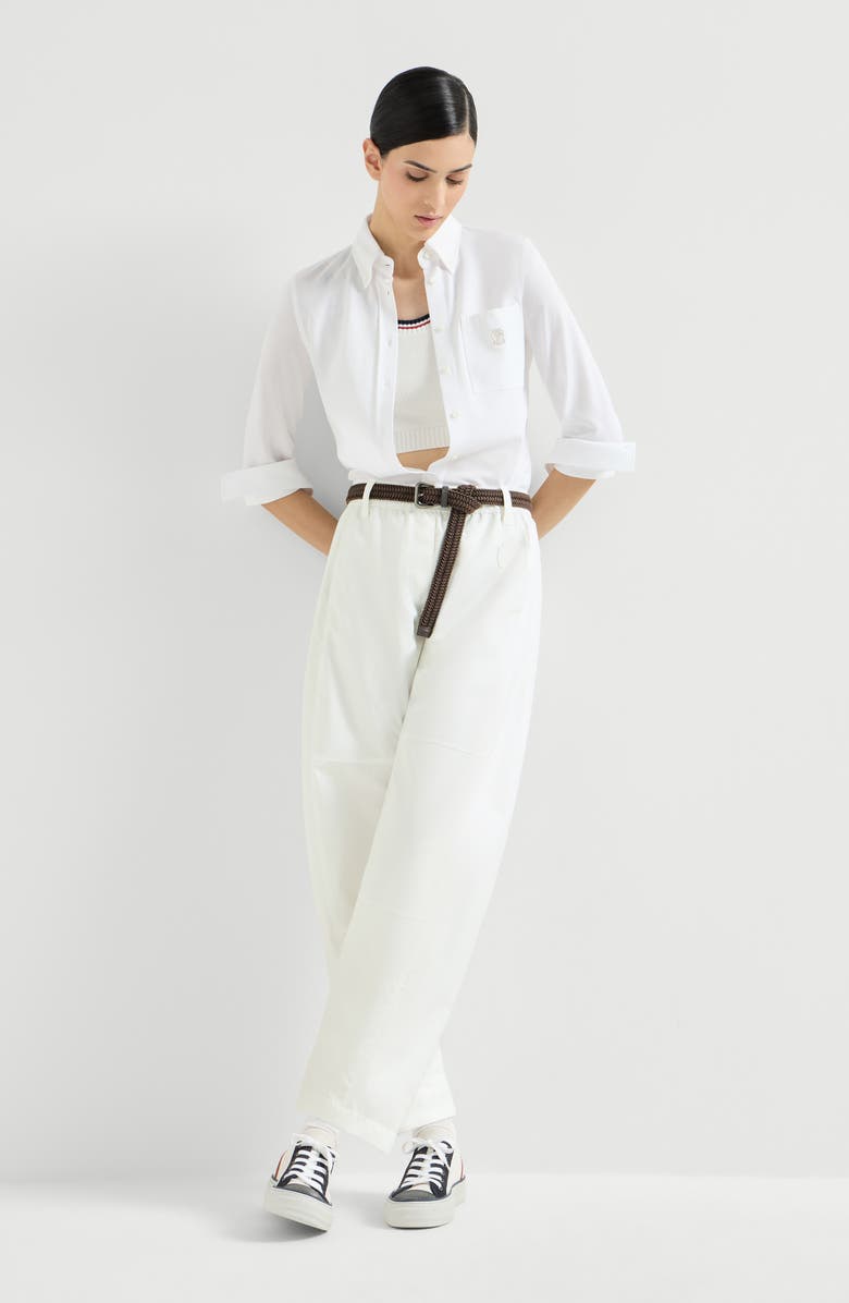 Brunello Cucinelli Ergonomic track trousers, Alternate, color, White