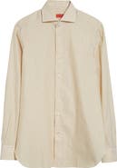ISAIA Stripe Cotton & Linen Button-Up Shirt