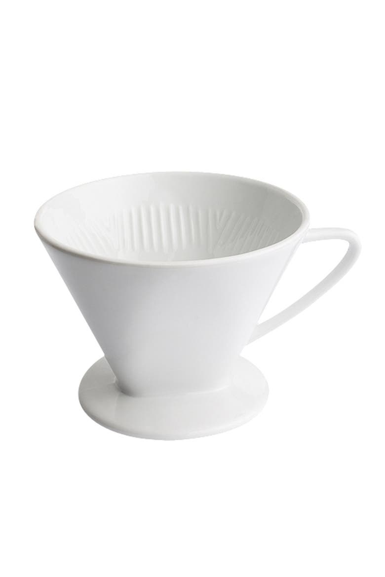 Porcelain #6 Pour Over Coffee Filter Holder, Main, color, White