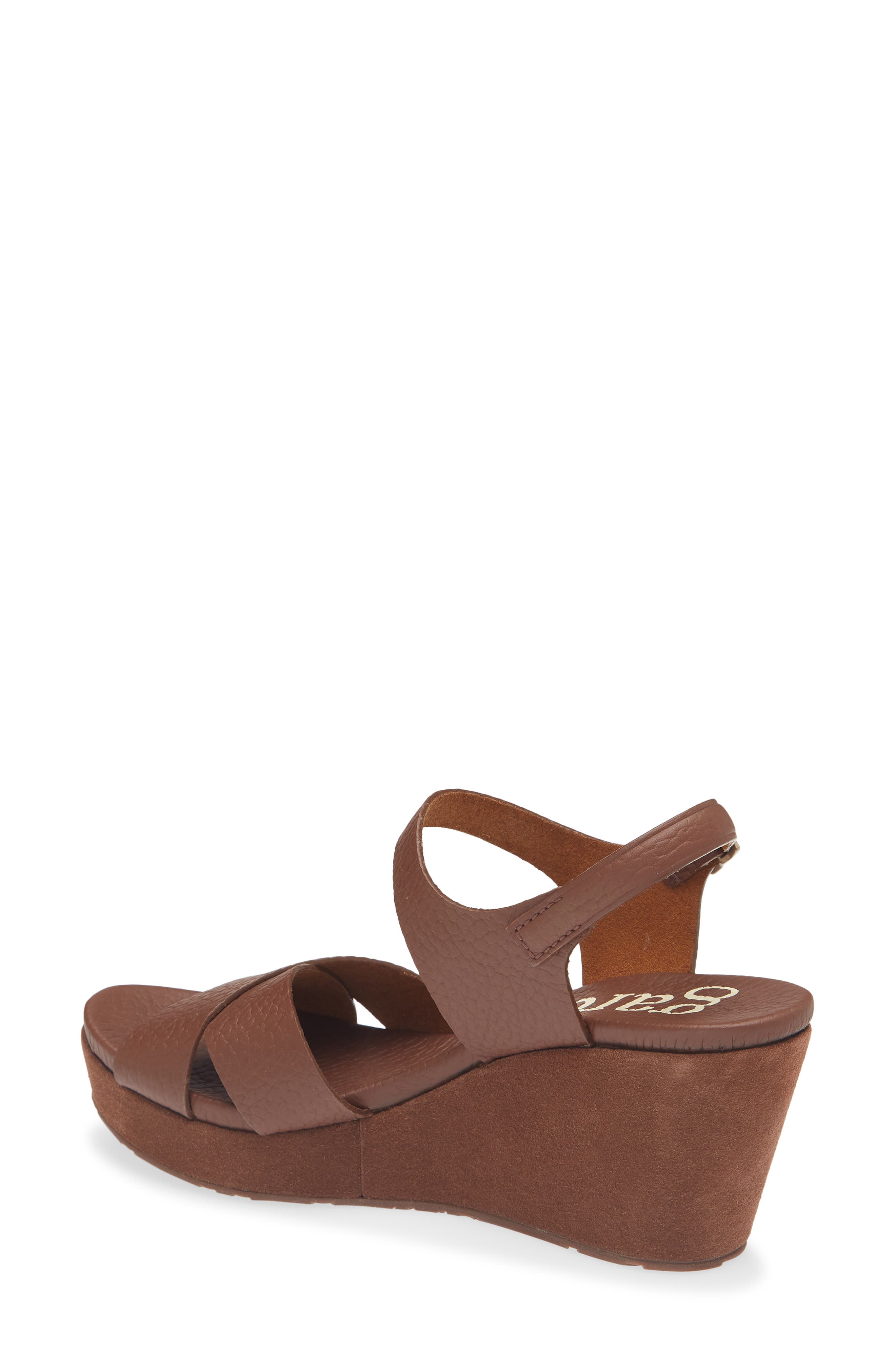 Pedro Garcia Aleyda Wedge Sandal, Alternate, color, Chestnut Cervo