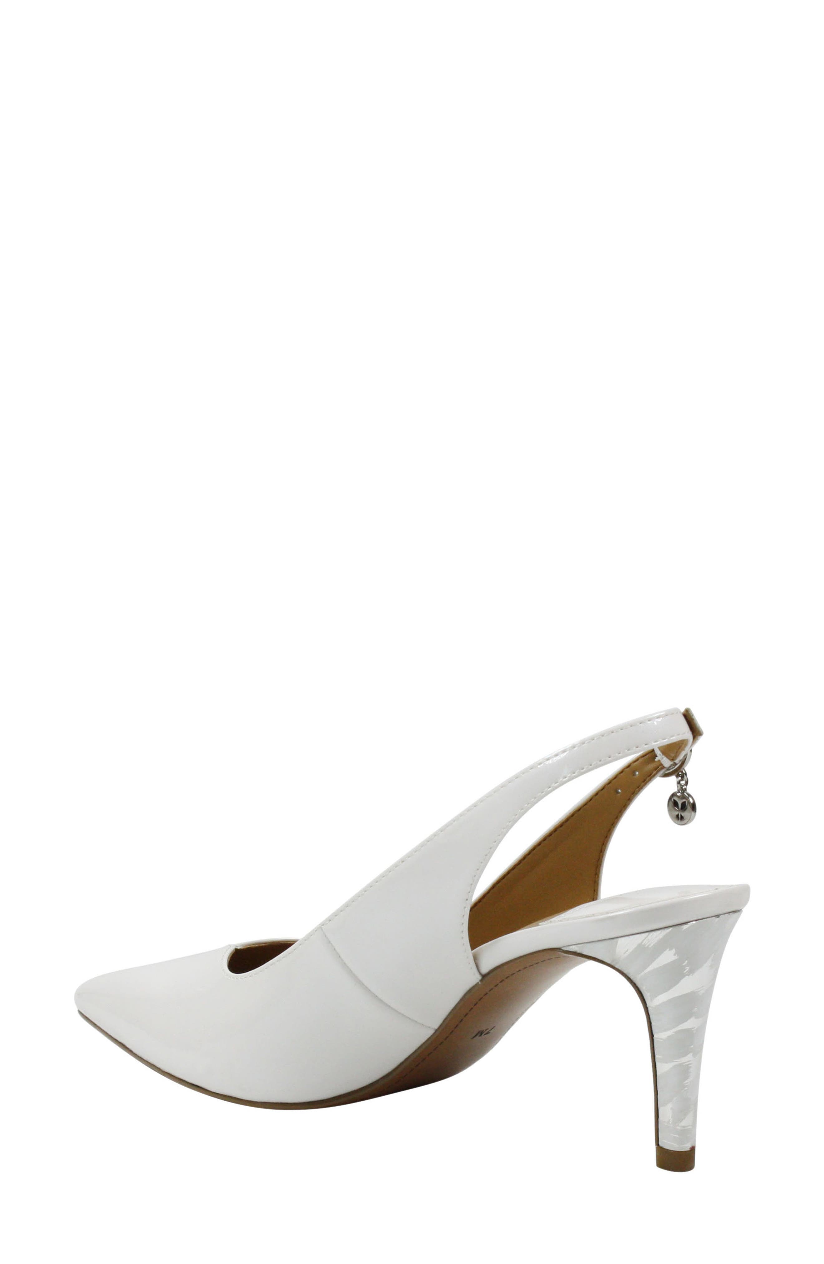 J. Renée Belamie Slingback Pump, Alternate, color, WHITE FAUX PATENT LEATHER