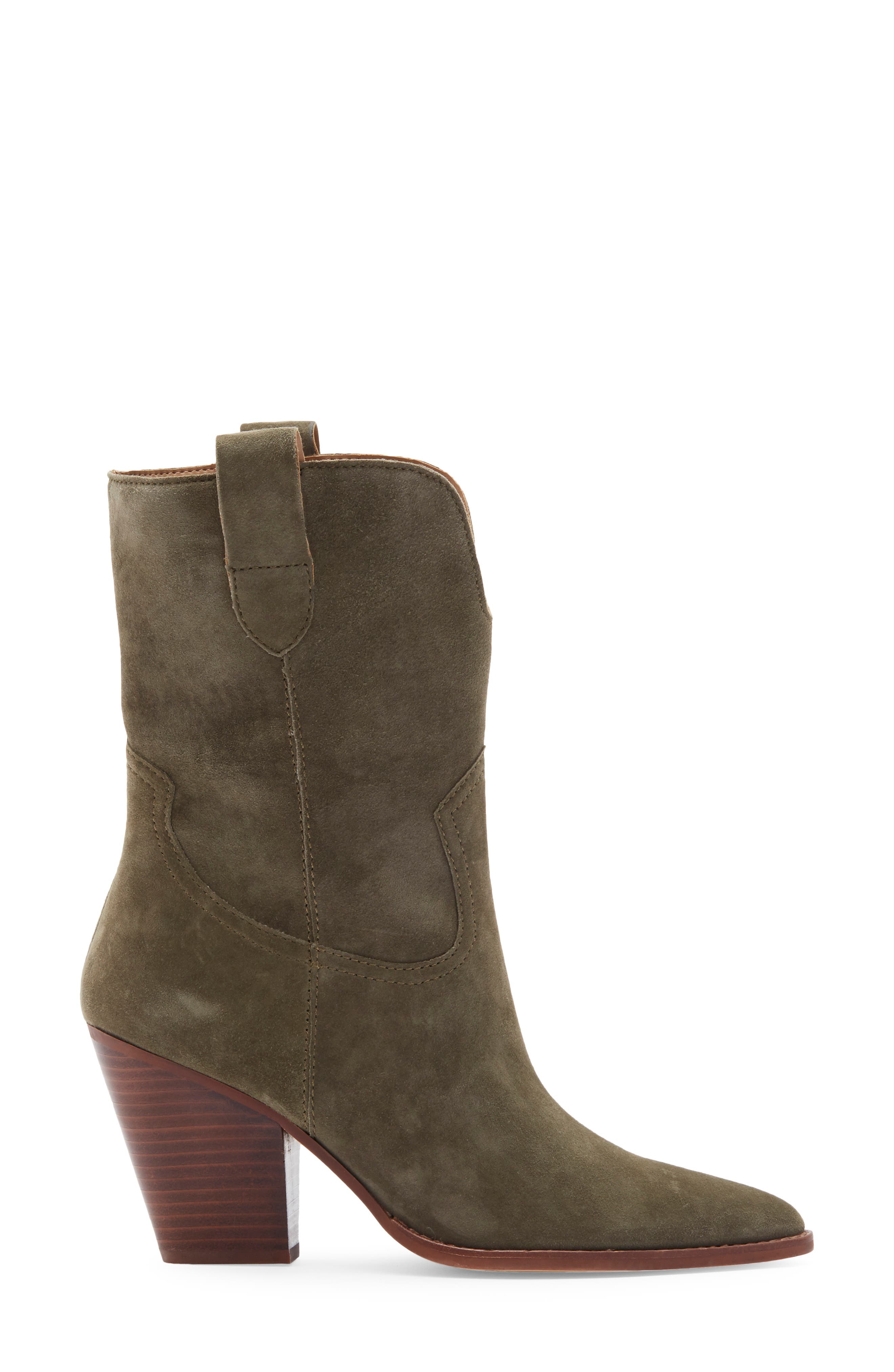 Dolce Vita Jessey Western Boot, Alternate, color, Moss Suede
