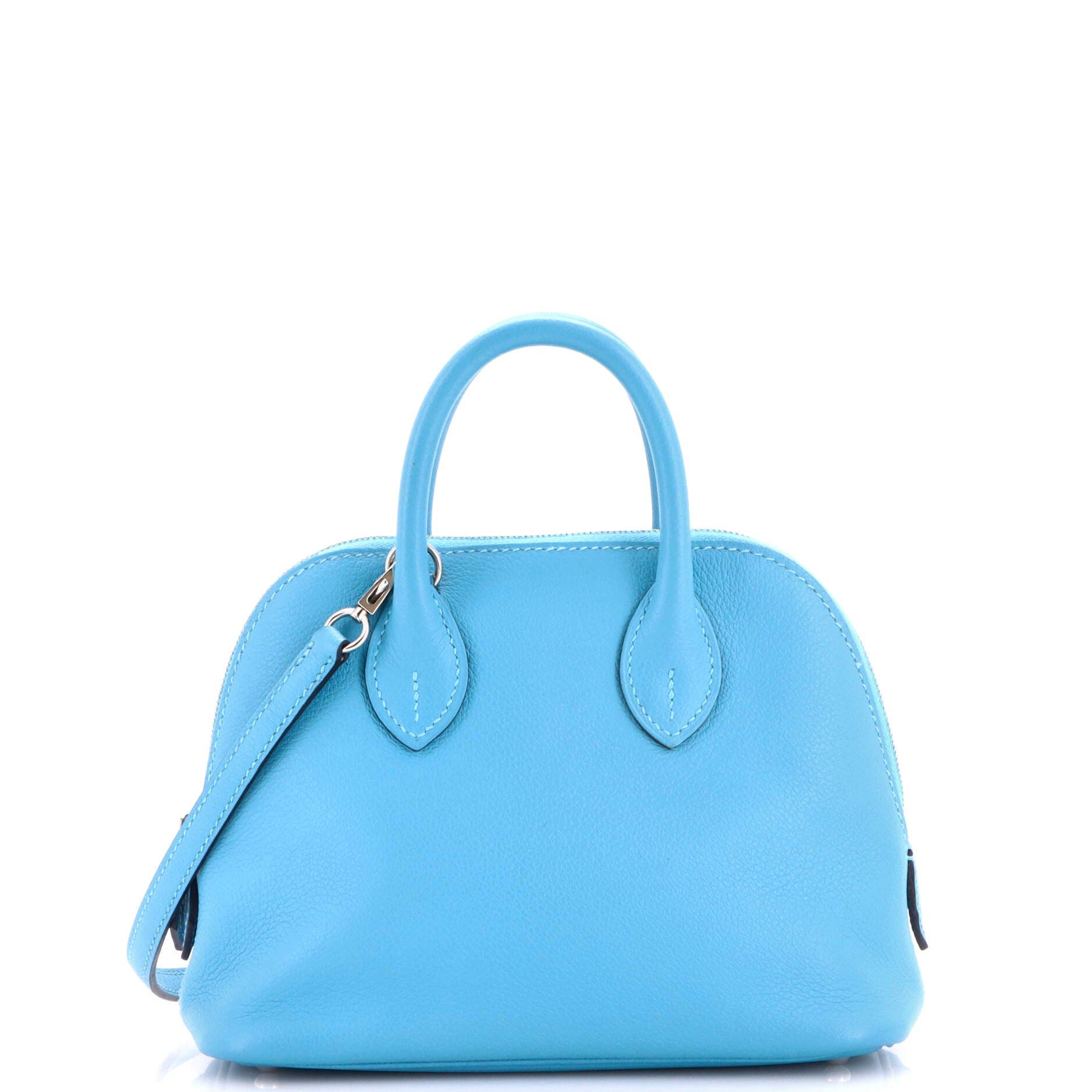 Pre-Owned Hermes Bolide 1923 Bag Evercolor Mini, Main, color, Bleu Du Nord