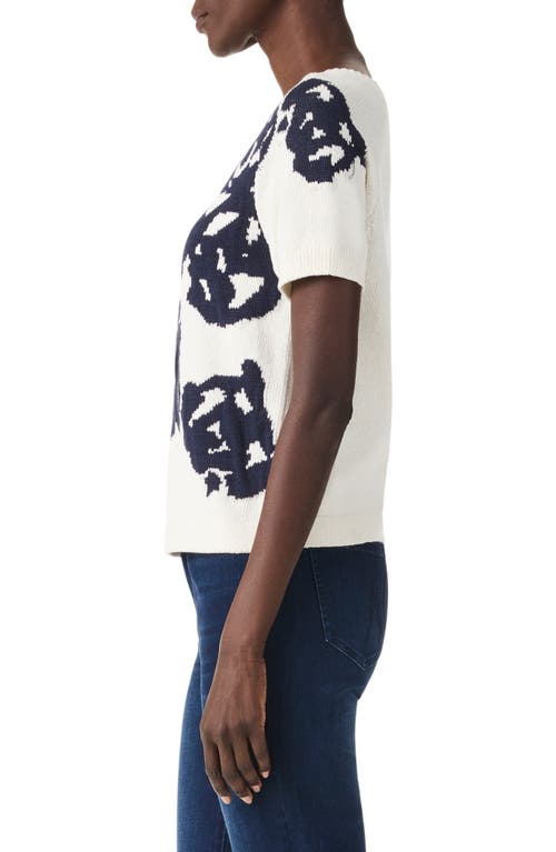 NIC + ZOE NIC+ZOE ROSE BLOOM SHORT SLEEVE SWEATER
