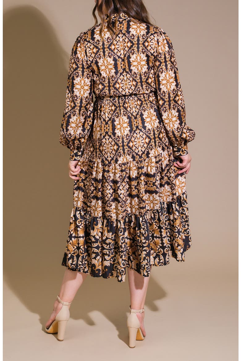 Geometric Floral Shirtdress, Alternate, color, BLACK