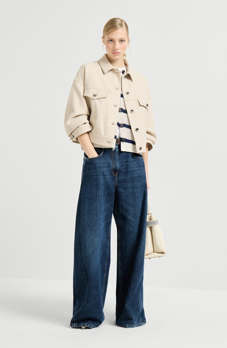 Brunello Cucinelli Striped cardigan, Alternate, color, Blue