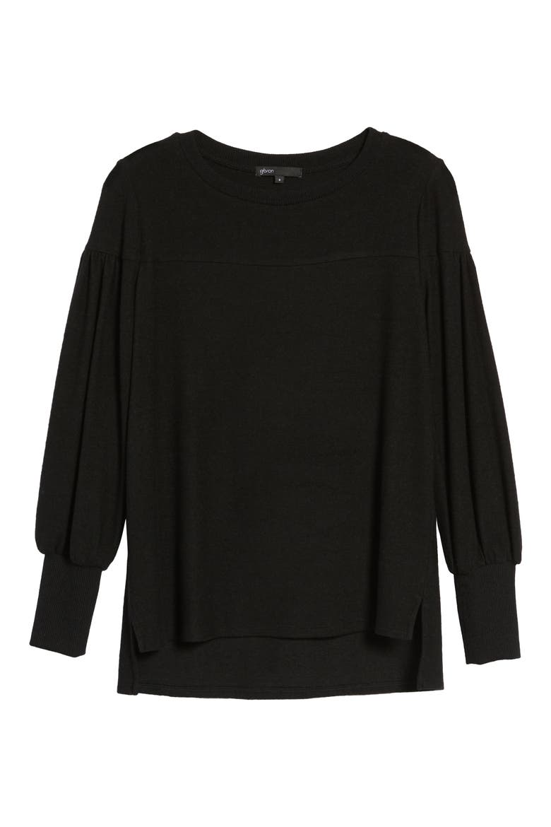 Gibson Cozy Blouson Pullover, Alternate, color, BLACK
