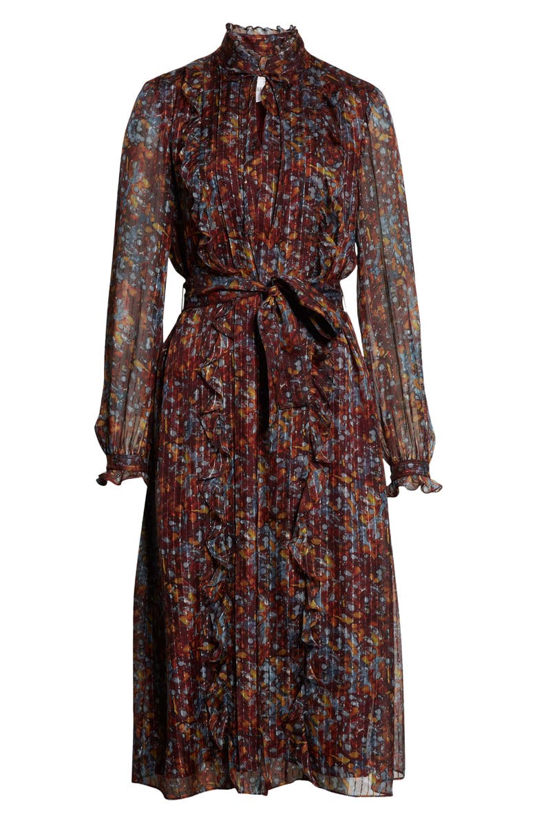 Lafayette 148 New York Harlan Long Sleeve Silk Blend Dress, Alternate, color,