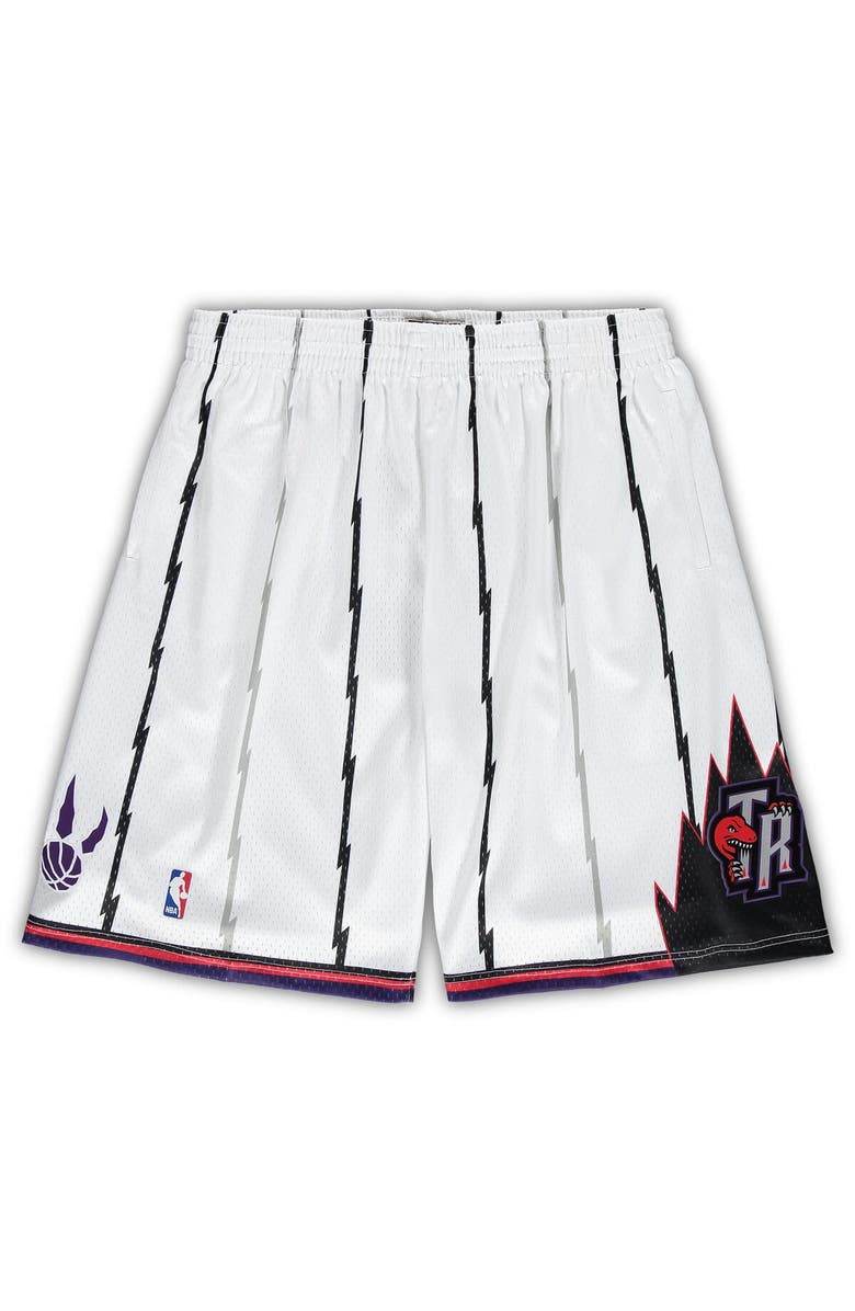 Mitchell & Ness Men's Mitchell & Ness White Toronto Raptors Big & Tall Hardwood Classics Team Swingman Shorts, Alternate, color, White