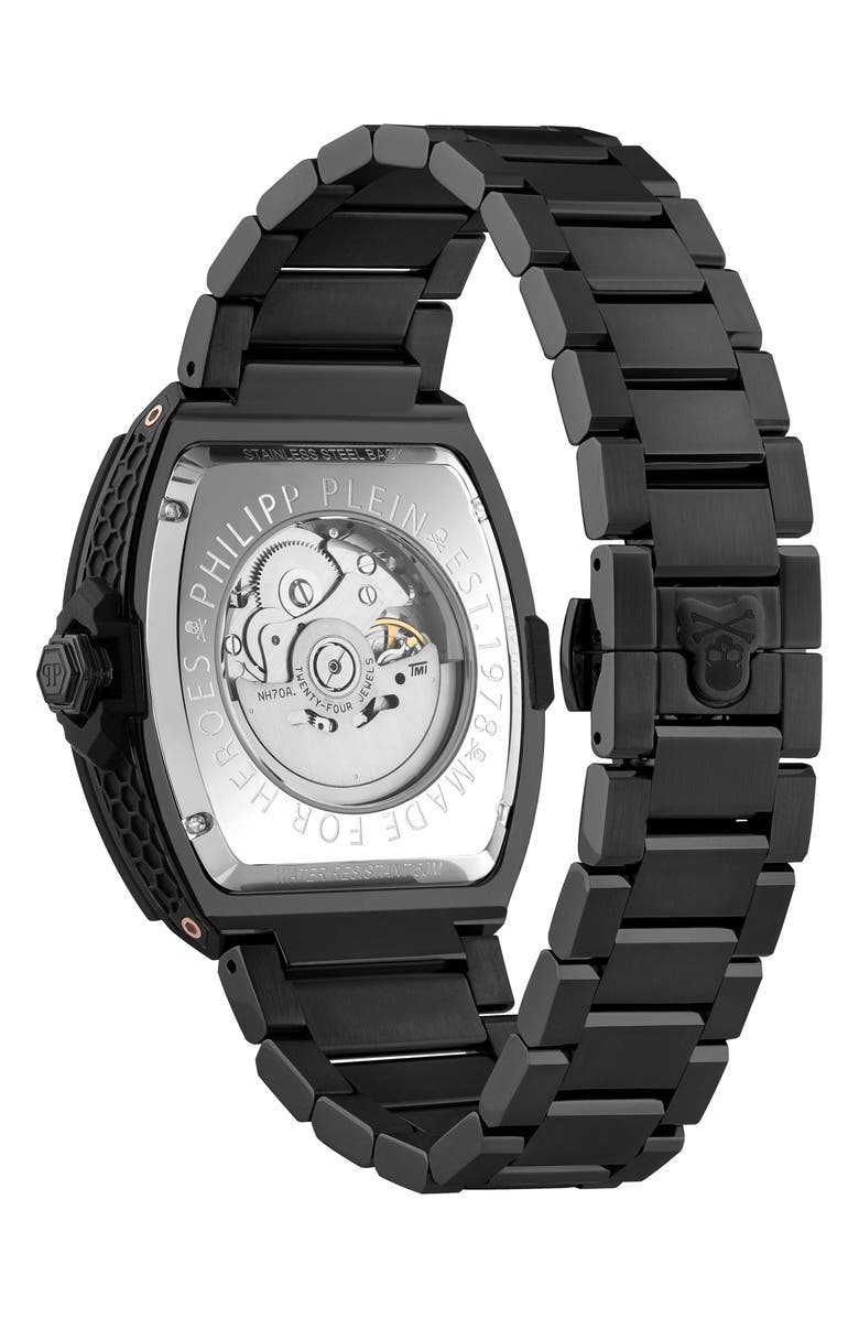PHILIPP PLEIN The $keleton 2.0 Automatic Black Bracelet Watch, 44mm, Alternate, color, Ip Black