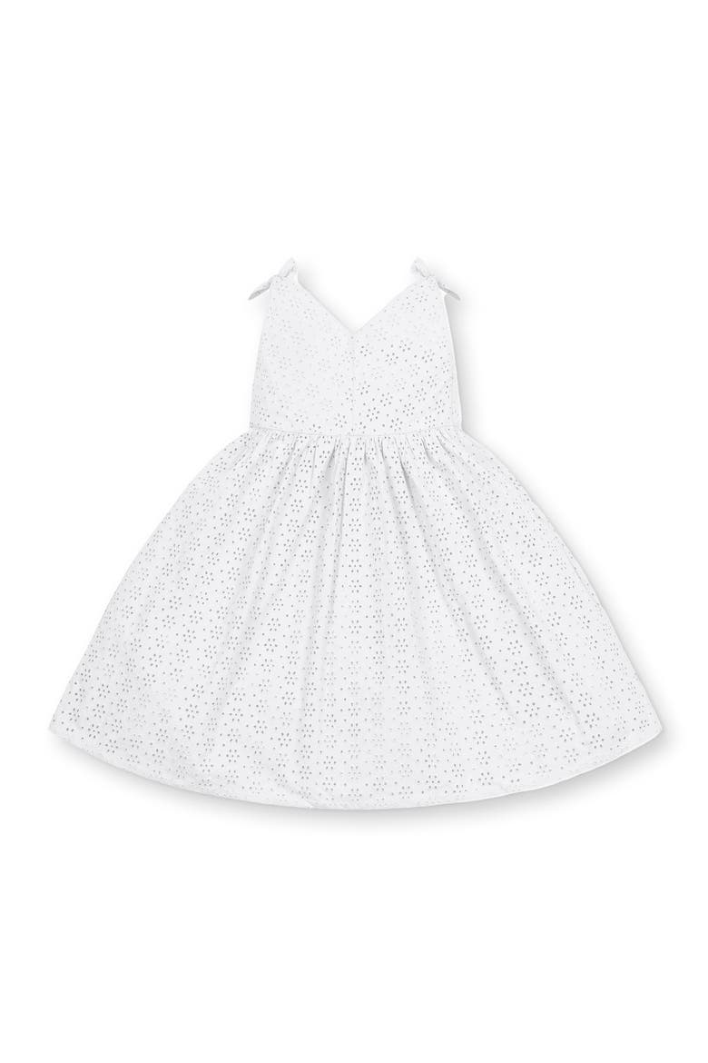 Girls' Sleeveless Bow Shoulder Swing Dress, Infant, Alternate, color, White Eyelet
