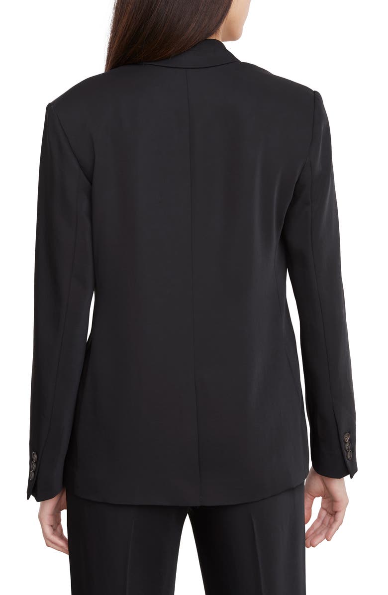 Vince Double Breasted Crepe Blazer, Alternate, color, Black