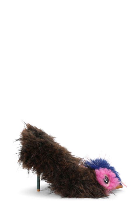 Mascot Faux Fur Pointed Toe Pump