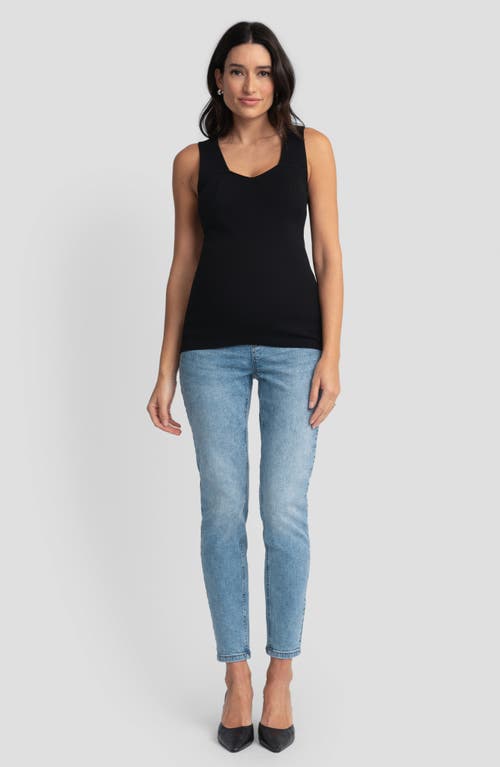 Shop Seraphine Knit Maternity Tank In Black