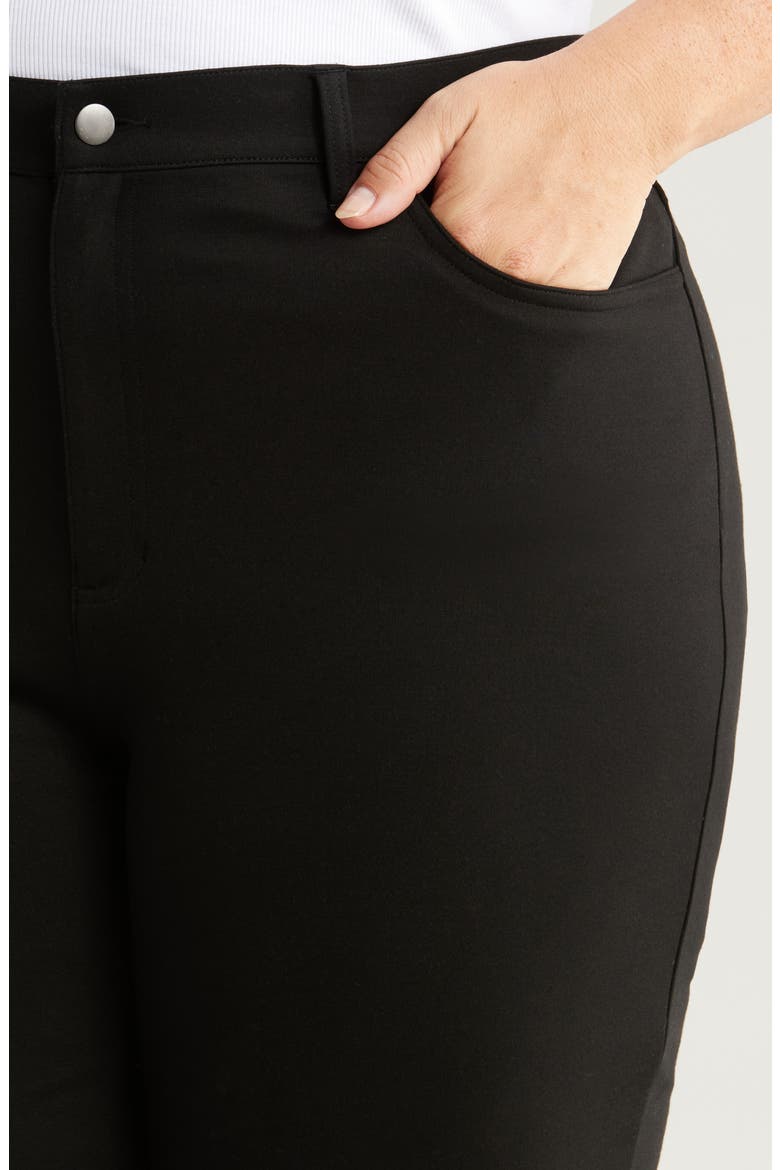 High Waist Slim Fit Knit Jeans, Alternate, color, BLACK