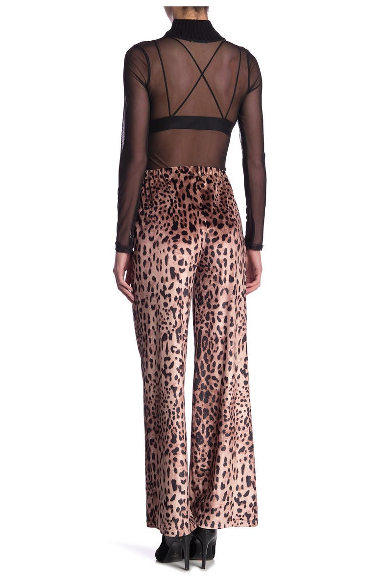 LOVE AND HARMONY Leopard Print High Waisted Velour Pants, Alternate, color,