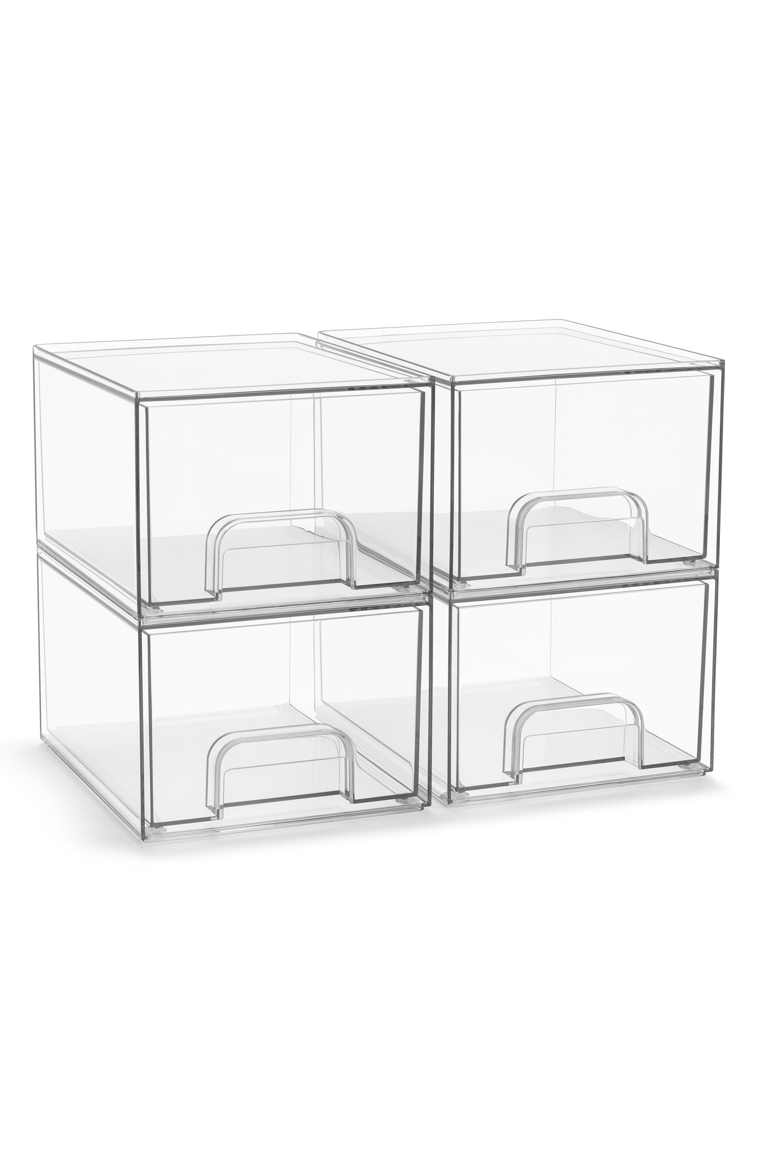4-Pack Stackable Clear Storage Bins