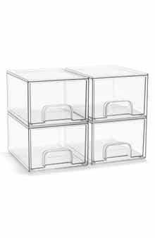 4-Pack Stackable Clear Storage Bins
