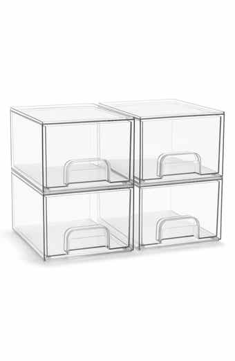 4-Pack Stackable Clear Storage Bins