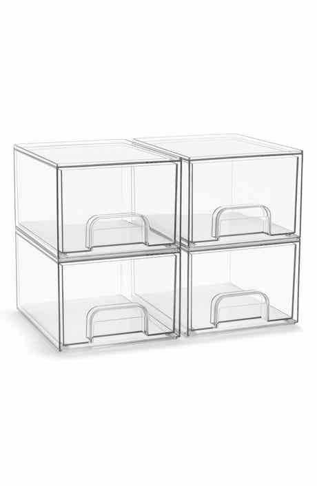 4-Pack Stackable Clear Storage Bins