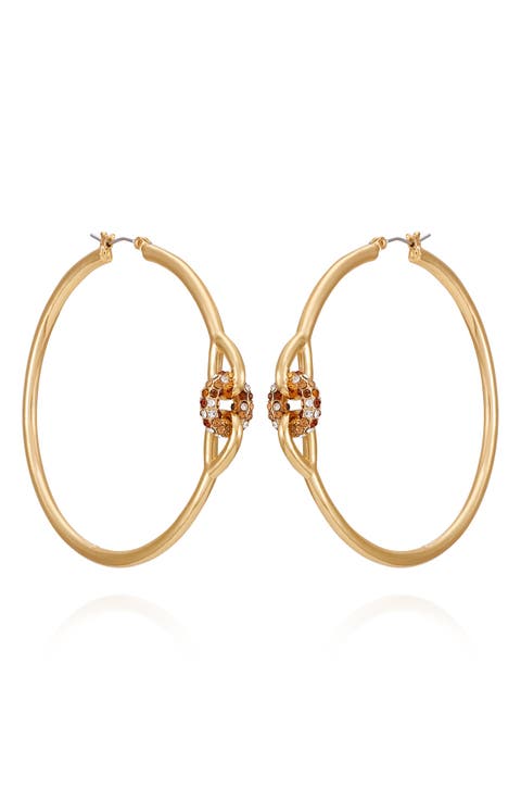 62mm Crystal Link Hoop Earrings