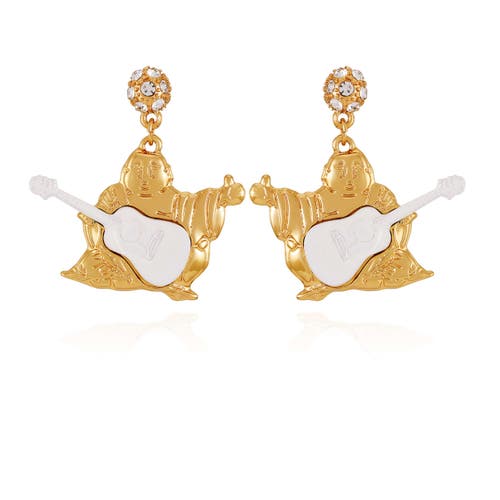 True Religion Guitar Buddha Drop Earring In Gold