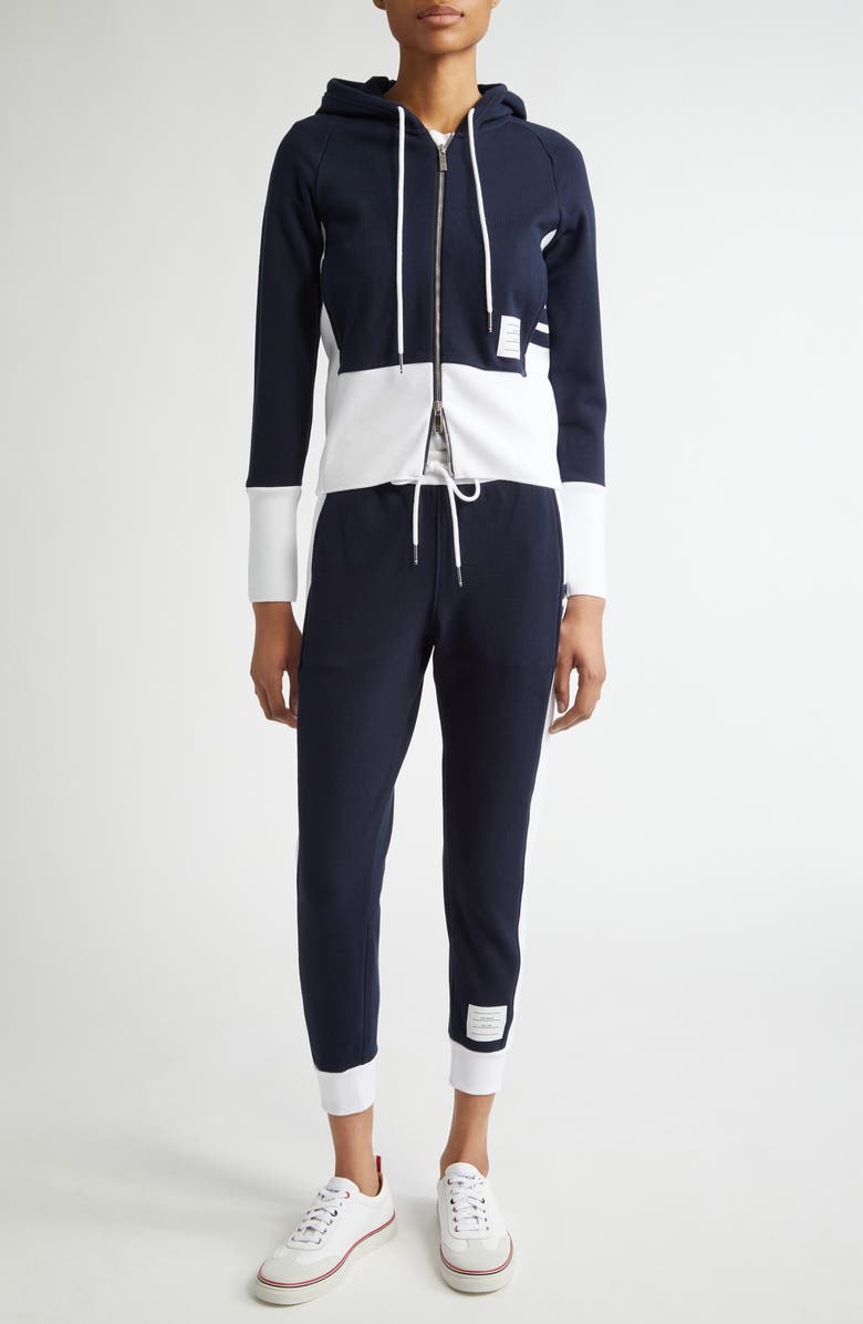 Thom Browne Classic Cotton Jersey Joggers, Alternate, color, Navy