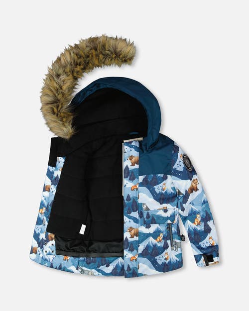 Deux Par Deux Boy Two-piece Discover Snowsuit In Blue