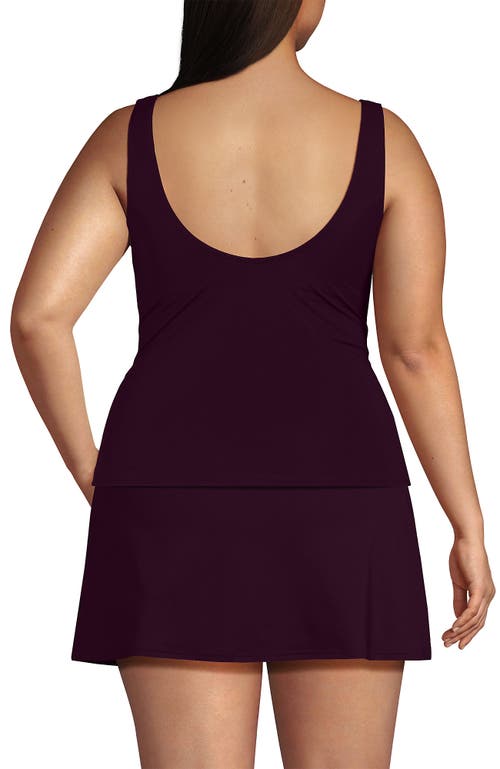 Lands' End Slender Suit Tummy Control Wrap Tankini Swimsuit Top In Dark Wine