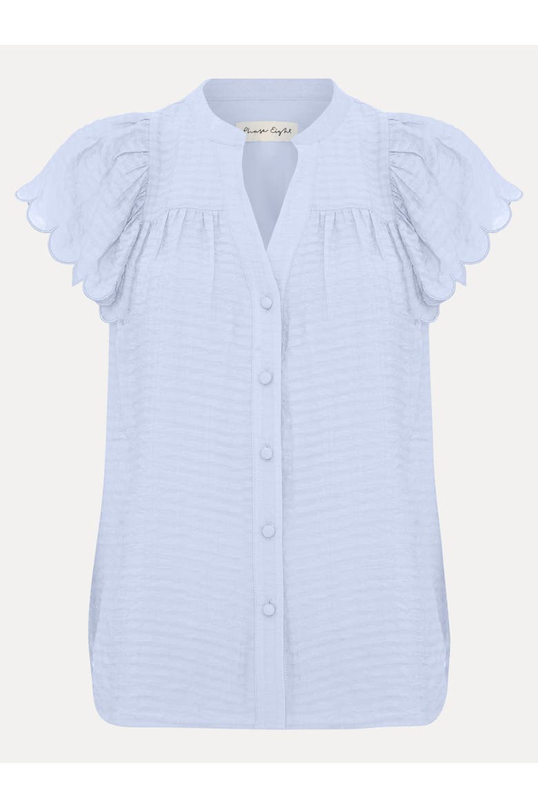 Aleasha Scallop Sleeve V-Neck Blouse, Alternate, color, Pale Blue