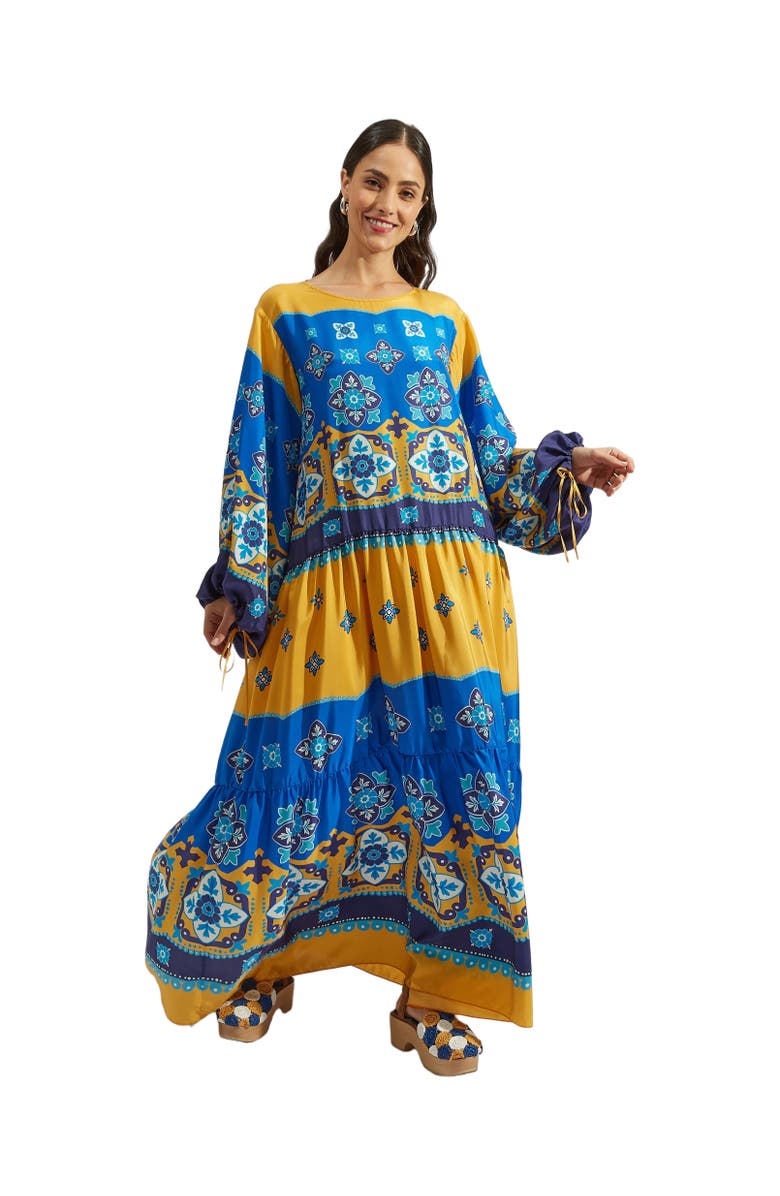 La DoubleJ Vesta Dress Placée Tiles Degrade Blue, Main, color, 