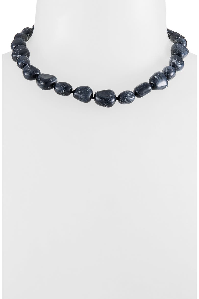 Baroque Stone Collar Necklace, Alternate, color, JET