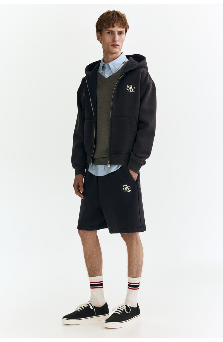 H&M Relaxed Fit Shorts, Alternate, color, Navy Blue