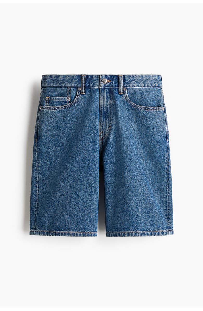 H&M Relaxed Fit Denim Shorts, Main, color, Denim Blue