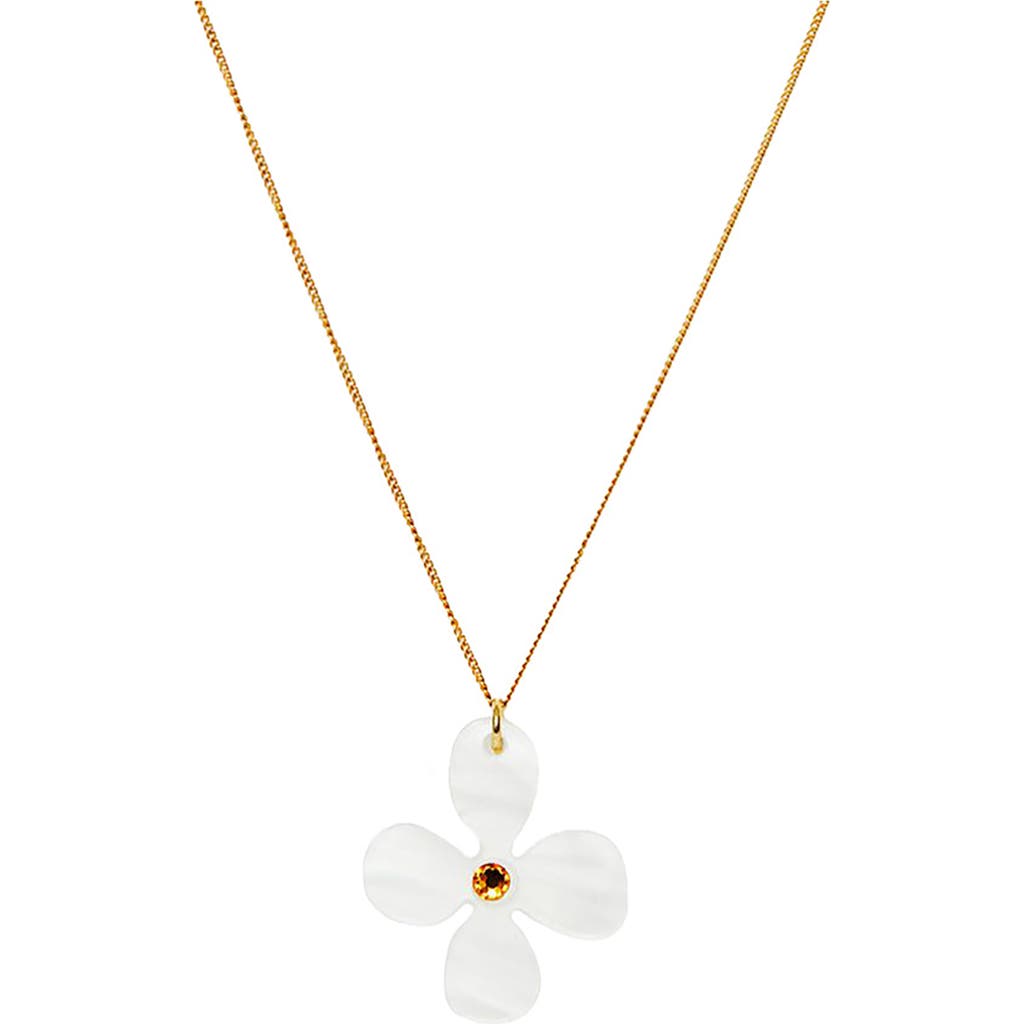 Toolally Daisy Pendant Necklace In White