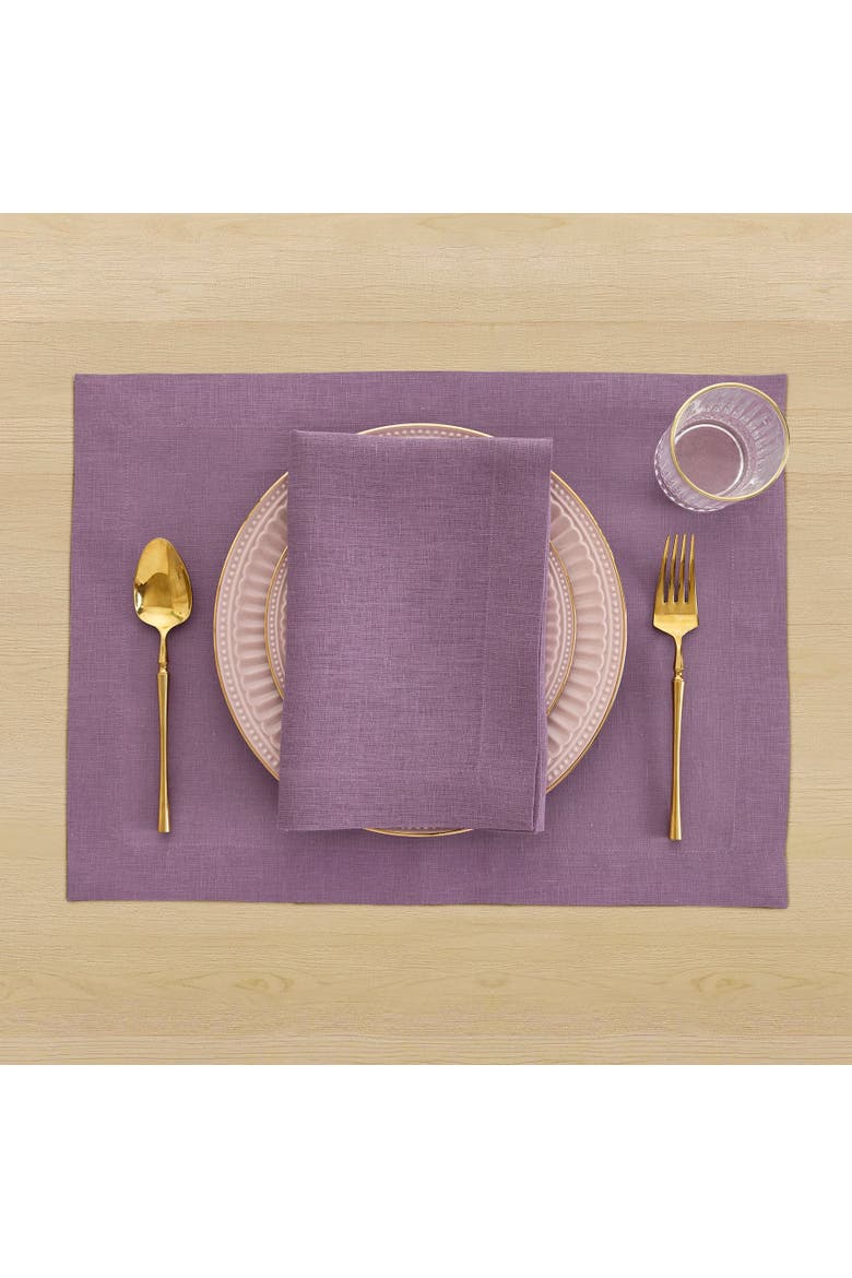 Linen Dinner Napkins Set of 4, 20 x 20" - Fete, Alternate, color, Mulberry
