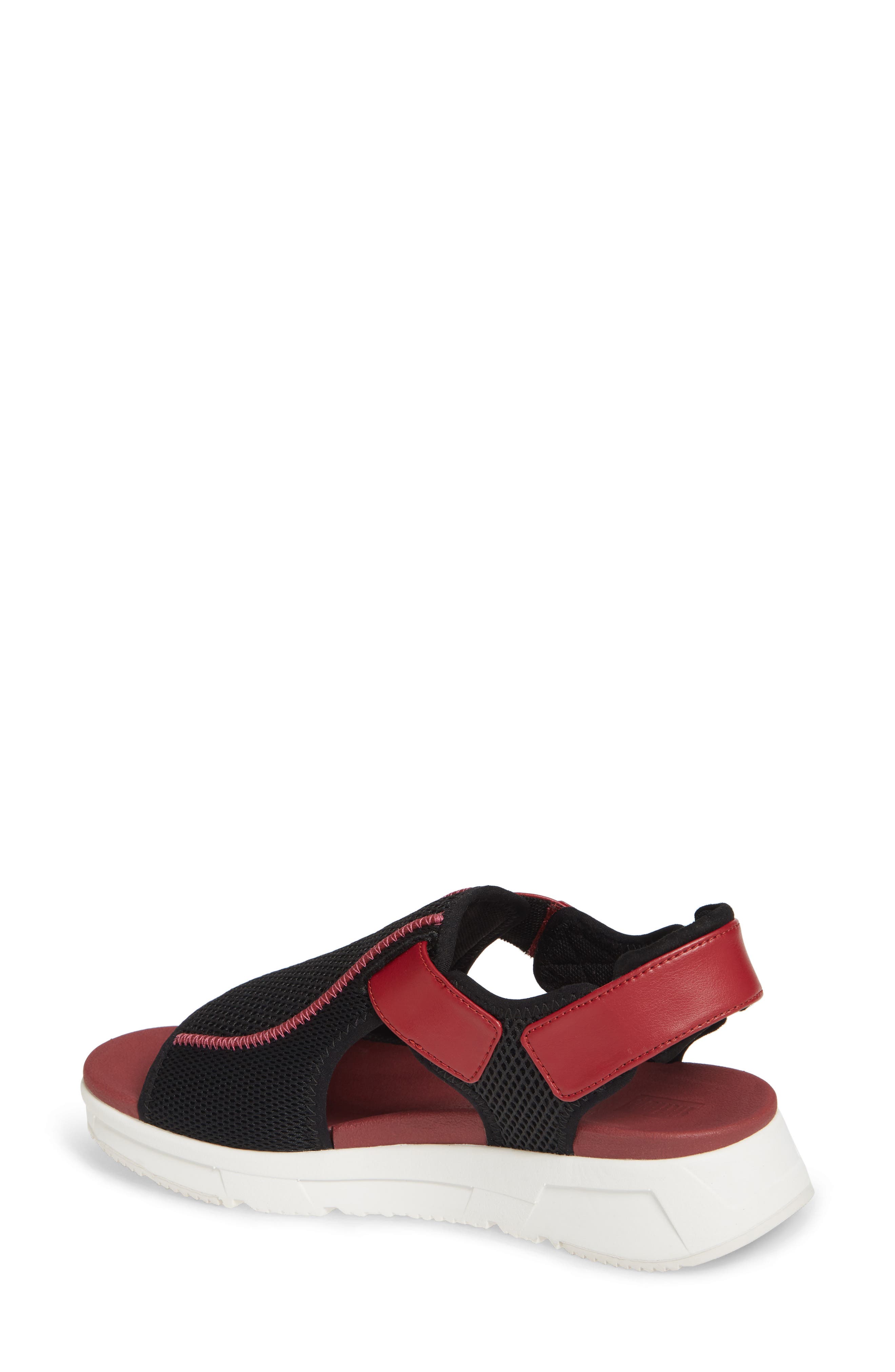 Alyssa Sandal, Alternate, color, FUCHSIA/ BLACK FABRIC