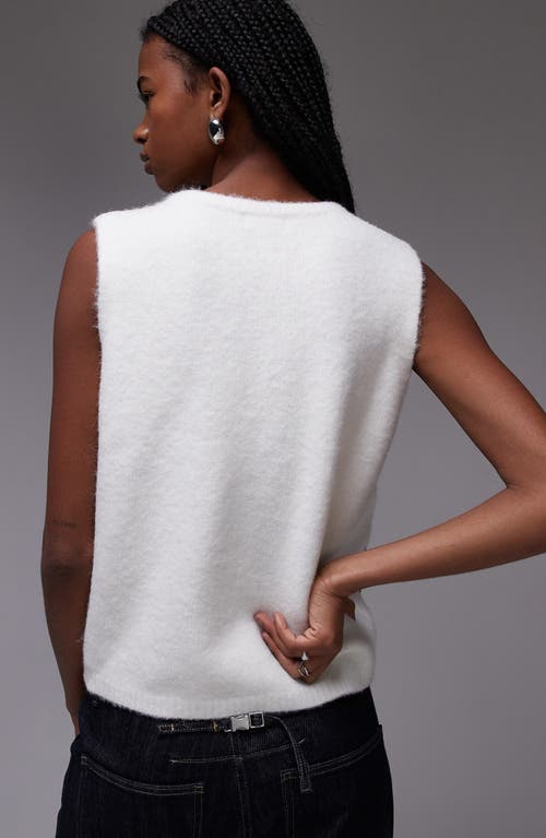 Topshop Hammered Button Front Sweater Vest In Multi
