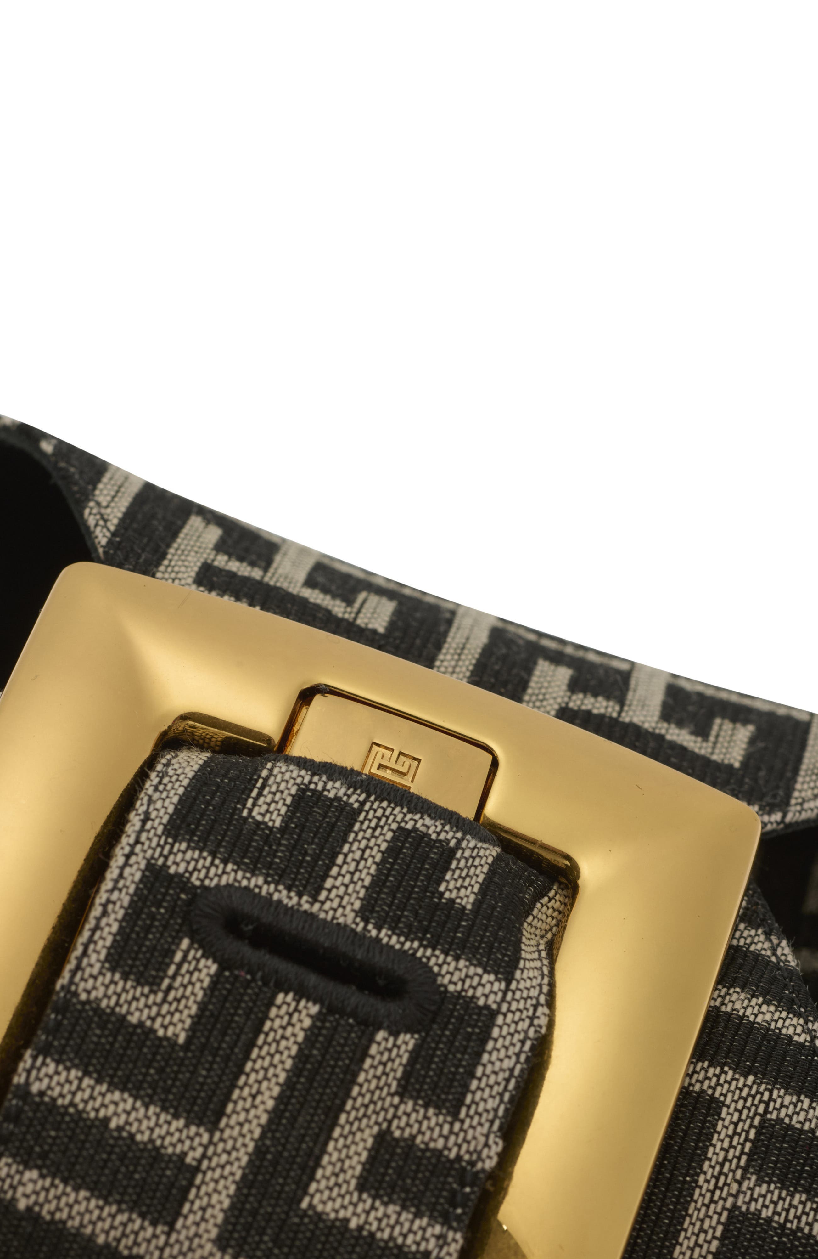 Balmain Flat monogram jacquard Anthem sandals, Alternate, color, Black