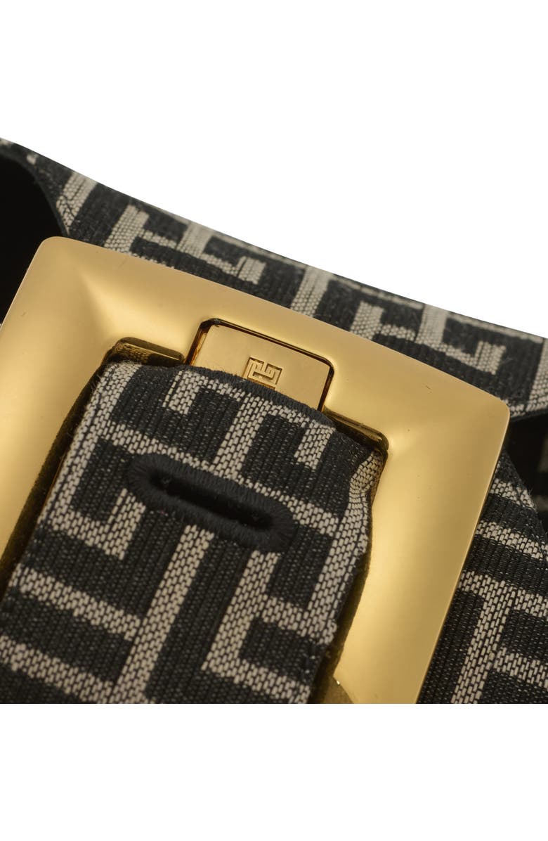 Balmain Flat monogram jacquard Anthem sandals, Alternate, color, Black