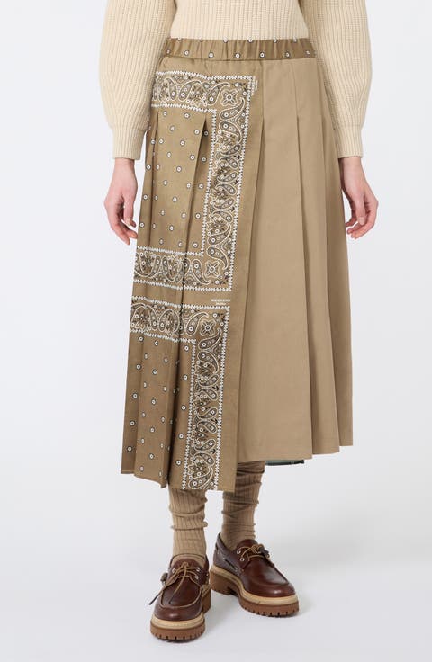 Pleated Midi Skirt