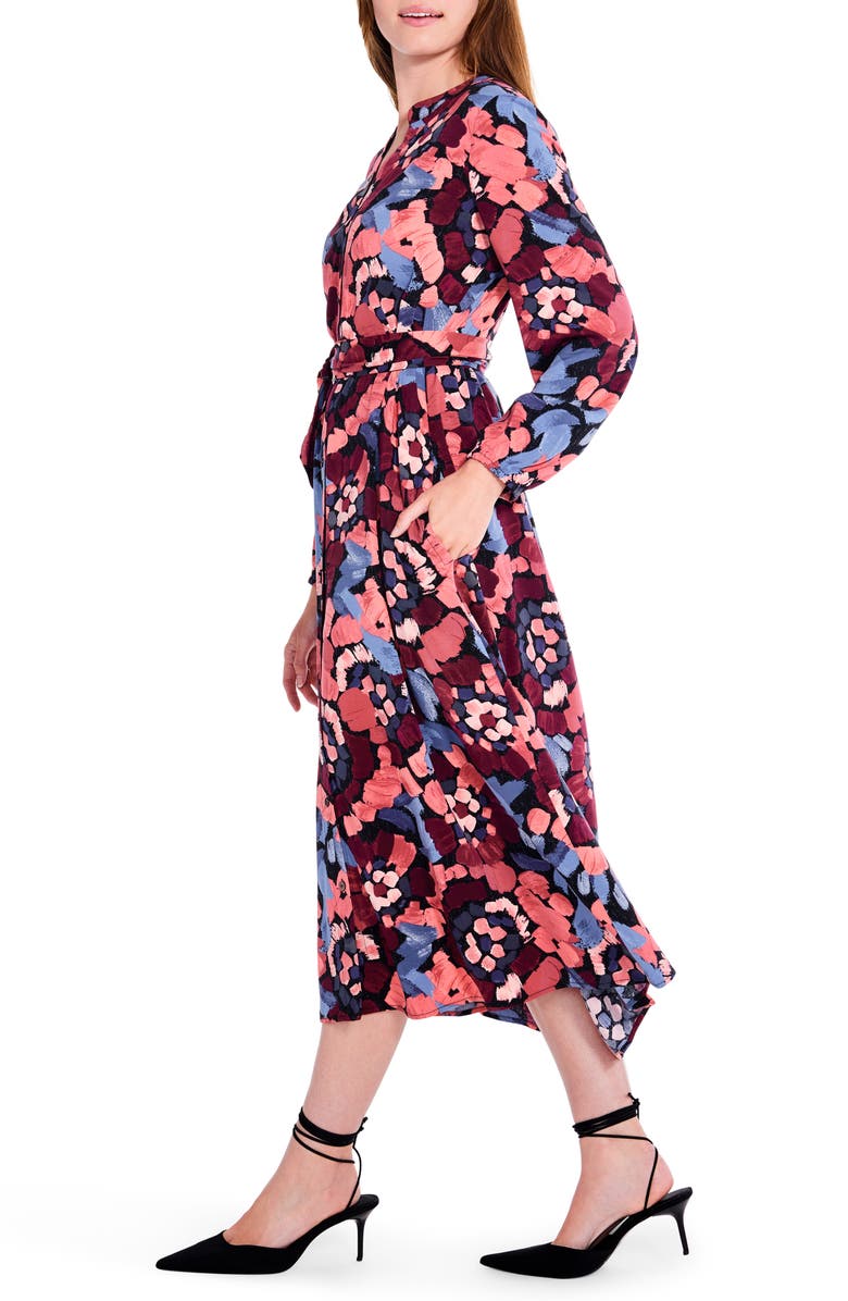 NIC+ZOE Floral Long Sleeve Midi Shirtdress, Alternate, color, 
