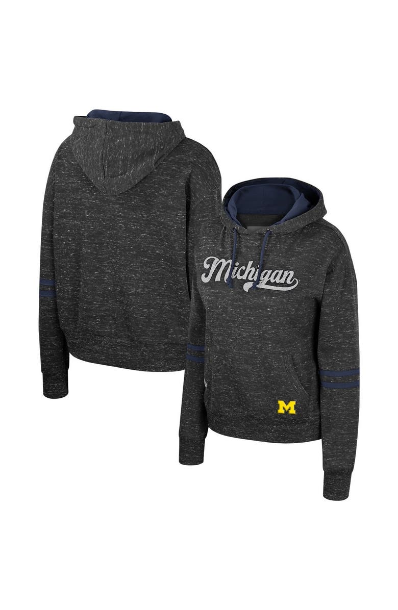 COLOSSEUM Women's Colosseum  Charcoal Michigan Wolverines Catherine Speckle Pullover Hoodie, Main, color, 