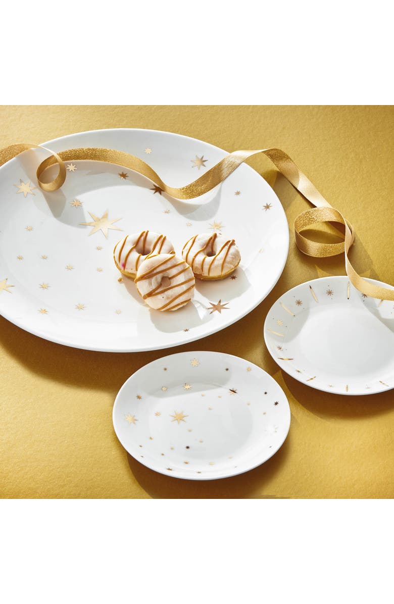 tag Starlight Gold Bone China Round Serving Platter Christmas, Alternate, color, Gold
