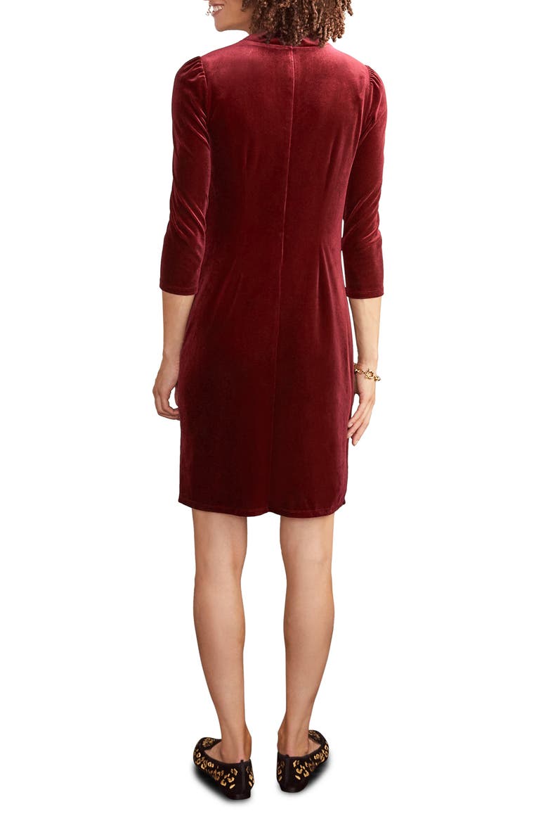 High Neck Velvet Dress, Alternate, color, RUBY RING